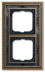 Busch-Jaeger 1722-843 Abdeckrahmen , Busch-dynasty&reg;, 2-fach Rahmen, Messing Antik