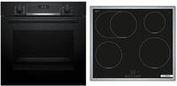 Bosch HBD635CS65 A+ Backofen-Set mit Induktionskochfeld (HBG537BB4 + PIF645BB5E), 60