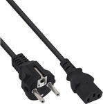 InLine Netzkabel, Schutzkontakt gerade auf Kaltger&auml;testecker C13, 3m, schwarz