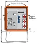 Walther Werke WV0270R1 Verteilerschrank 22kVA mit RCD Typ B, 5 LS, 3 CEE-Abg&auml;nge