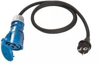 Weing&auml;rtner CEE-Adapterleitung Schukostecker Kupplung 3polig 1,5m, schwarz...