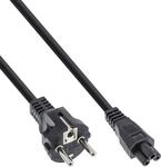 InLine Netzkabel f&uuml;r Notebook, 3pol Kupplung, schwarz, 0,3m (16656T)