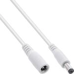 InLine DC Verl&auml;ngerungskabel, DC Stecker/Buchse 5,5x2,1mm, AWG 18, wei&szlig; 1m...