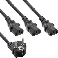InLine Netz-Y-Kabel, 1x Schutzkontaktstecker zu 3x Kaltger&auml;testecker, 1m...