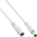 InLine Verl&auml;ngerungskabel, DC Stecker 5,5x2,1mm, wei&szlig;, 1m (26801E)