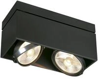 SLV KARDAMOD Deckenleuchte, zweiflammig, QPAR111, rechteckig, schwarz matt,...