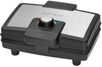 Clatronic WA 3606 Waffelautomat, 800W, f&uuml;r Br&uuml;sseler Waffeln, schwarz/edelstahl