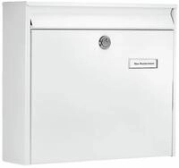 Burg W&auml;chter Potsdam 877 W Anlagen-Briefk&auml;sten, Wandmontage, Stahl, wei&szlig; (20260)