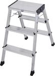 Krause 130068 Monto Doppel-KlappTritt, Aluminium, 2x3 Stufen