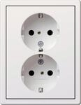 Gira 0780112 SCHUKO-Doppelsteckdose 16 A 250 V~, komplett mit Abdeckrahmen,