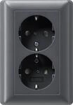 Gira 078328 SCHUKO-Doppelsteckdose 16 A 250 V~ mit integriertem erh&ouml;hten
