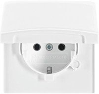 Busch-Jaeger 20 EUGK-34-101 SCHUKO Steckdosen Einsatz mit Klappdeckel, Allwetter 44,