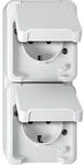 Merten MEG2328-8019 SCHUKO-Doppel-Steckdose, Aquastar, 16 A, AC 250 V, senkrecht