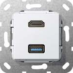 Einsatz HDMI High Speed with Ethernet und USB 3.0 Typ A reinwei&szlig; Gira 567903