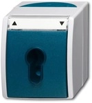 Busch-Jaeger 2712 SLW-53 Jalousieschalter/-taster, Wechsel, 2-polig, Grau/Blaugr&uuml;n,