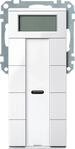 Merten Taster, System M, 4fach plus mit Raumtemperaturregler, polarwei&szlig; gl&auml;nzend