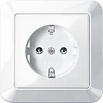 Merten MEG2301-1019 SCHUKO-Steckdose mit voller Abdeckplatte, 1-M, Steckklemmen,