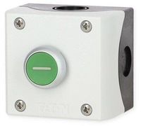 Eaton M22-D-G-X1/KC11/I Drucktaster, 1 Schlie&szlig;er + 1 &Ouml;ffner, flach, gr&uuml;n, Aufbau