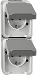 Merten MEG2328-8029 SCHUKO-Doppel-Steckdose, Aquastar, 16 A, AC 250 V, senkrecht