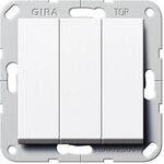 Gira 283003 Wippschalter, British Standard, 3fach, Ausschalter, System 55, reinwei&szlig;