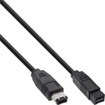 InLine FireWire Kabel, IEEE1394 6pol Stecker zu 9pol Stecker, schwarz, 1m...