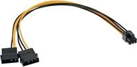 InLine Stromadapter int., 2x4pol zu 6pol f&uuml;r PCIe (PCI-Express) Grafikkarten (26628)