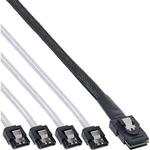 InLine SAS Anschlusskabel, Mini-SAS SFF-8087 an 4x SATA, 1:1, OCR, 0,75m...