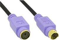 InLine PS/2 Verl&auml;ngerung, Stecker / Buchse, PC99, violette Stecker, PREMIUM, 2m