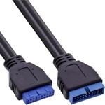 InLine USB 3.0 Verl&auml;ngerung intern, Pfostenanschluss Stecker auf Buchse, 0,35m