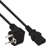 InLine Netzkabel, Schutzkontakt gewinkelt auf Kaltger&auml;testecker C13, 2,5m...