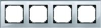 Merten 489460 Echtglasrahmen, M-PLAN, 4fach, Diamantsilber