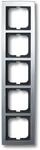 Busch-Jaeger 1725-80 Abdeckrahmen, Solo, 5-fach Rahmen, chrom matt (2CKA001754A4108)
