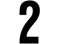 RZB Selbstklebendes Folienzeichen, für Hausnummernleuchte, Ziffer 2, schwarz