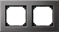 Merten 475214 Metallrahmen, M-PLAN, 2fach, Rhodiumgrau