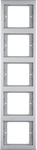 Berker 13537004 Rahmen, 5fach, senkrecht, K.5, Edelstahl rostfrei, Metall mattiert