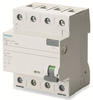 Siemens 5SV33426 FI-Schutzschalter, 4-polig, Typ A, 25A, 30mA, 400V