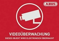 ABUS AU1420 Warnaufkleber Video&uuml;berwachung mit ABUS Logo 148 x 105 mm