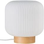 Nordlux Milford Tischlampe, E27, IP20, gerillte Oberfl&auml;che, Glas, braun-wei&szlig;