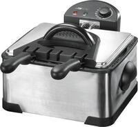 Clatronic FR 3195 Doppel-Kaltzone-Fritteuse, 4 L, 2000 W, stufenlos, 2