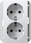 Gira 273127 SCHUKO-Doppelsteckdose 16 A 250 V~ mit integriertem erh&ouml;hten