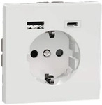 Merten SCHUKO Steckdose mit USB-Ladeger&auml;t Typ A und Typ C / 3,0 A, System Design,