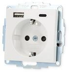 2USB inCharge PRO 55 Schutzkontakt-Steckdose, USB A/C, 55x55mm, UP, reinwei&szlig;