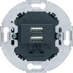 Berker 260215 USB Ladesteckdose 230V, 2fach, 3,0A, runder Tragring, anthrazit...