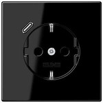Jung LS1520-18CSW SCHUKO Steckdose mit USB-Ladeger&auml;t, Serie LS, schwarz