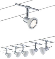 Paulmann Seilsystem Sheela Basisset GU5,3 max. 5x10W dimmbar 230/12V, chrom matt/opal