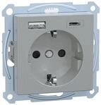 Merten MEG2367-0460 SCHUKO Steckdose mit USB-Ladeger&auml;t Typ A und Typ C / 3,0 A,