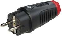 PCE Taurus2 Vollgummi-Stecker nat IP54, gerade, schwarz/rot (0512-sr)