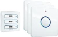M-E BELL-233.3 Funk-T&uuml;rglocken-Set mit LED-Leuchtring, 3-Familienhaus (41097)