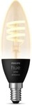 Philips Hue White Ambiance Filament Lampe, Kerze, 4,4W, E14, 350lm, 2700K