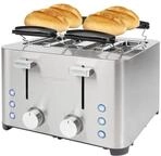 ProfiCook PC-TA 1252 Toaster, 4 Scheiben, 1500 W, Kr&uuml;melschubladen, Edelstahl